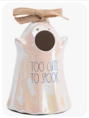 🎃👻 RAE DUNN Halloween TOO CUTE TO SPOOK Luster Ghost Birdhouse NIB